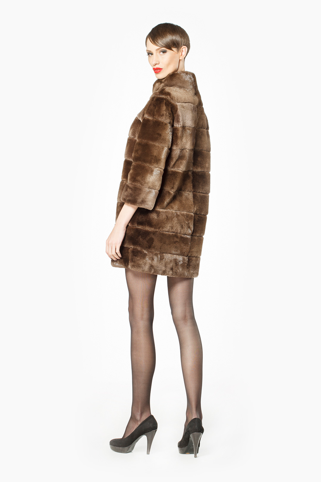 Furcoat with leather